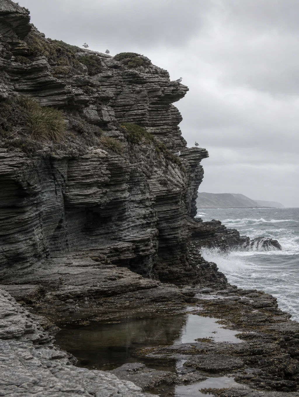 Expansive view of Protection Island National Wildlife Refuge coastline